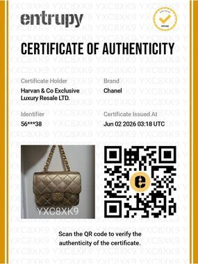 CHANEL Gold Metallic Lambskin Mini Flap Bag ENTRUPY CERTIFIED